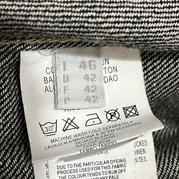 Stefanel Womens Black Demin Jean Jacket Size 10 Large Distressed Punk Goth Rock - Picture 13 of 16